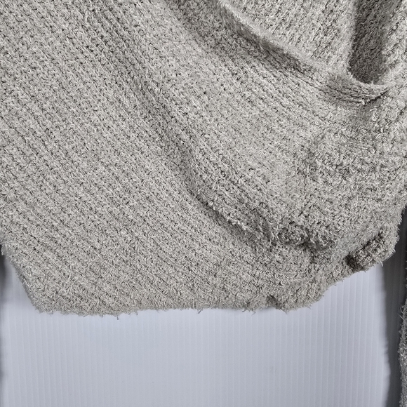 Free People Women's Sensual Faux Wrap Gray Sweater Oversized Long Sleeve XS Cozy - Picture 8 of 13